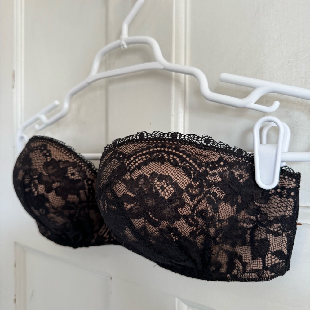 Victoria’s Secret black lace padded strapless bra size 34C - Picture 3 of 6